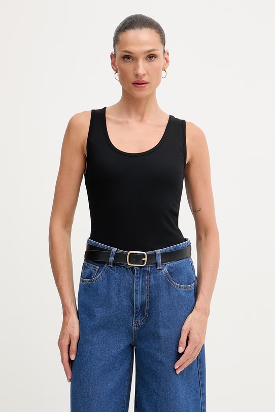 United Colors of Benetton top damski bawełniany czarny 3GA8DH018