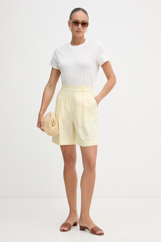 Sisley majica za žene s lanom 3Q8AL108V bijela SS26