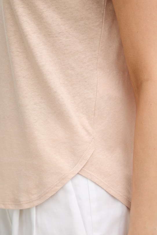 Sisley tričko dámske s ľanom 3Q8AL108V béžová