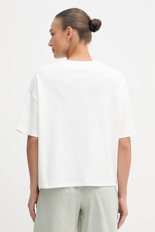 Odzież Sisley T-shirt damski bawełniany z elastanem 3FOLL108Z beżowy