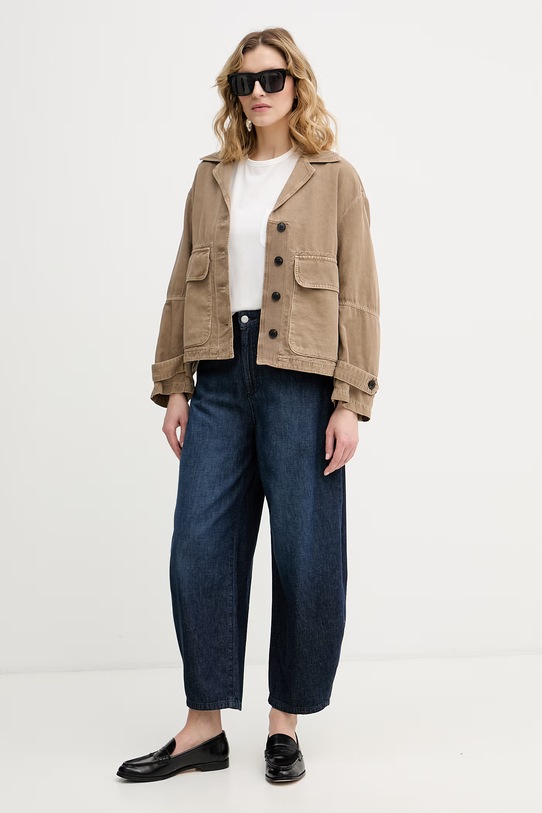 Sisley majica za žene od pamuka 3I1XL108S bijela SS26