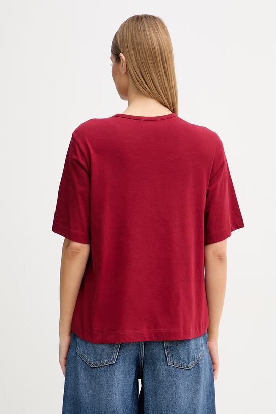 Oblečenie Sisley tričko dámske bavlnené 3I1XL108S burgundské