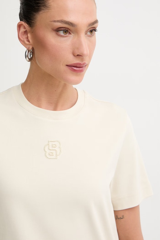 BOSS T-shirt damski bawełniany Ecosa3 beżowy 50571610