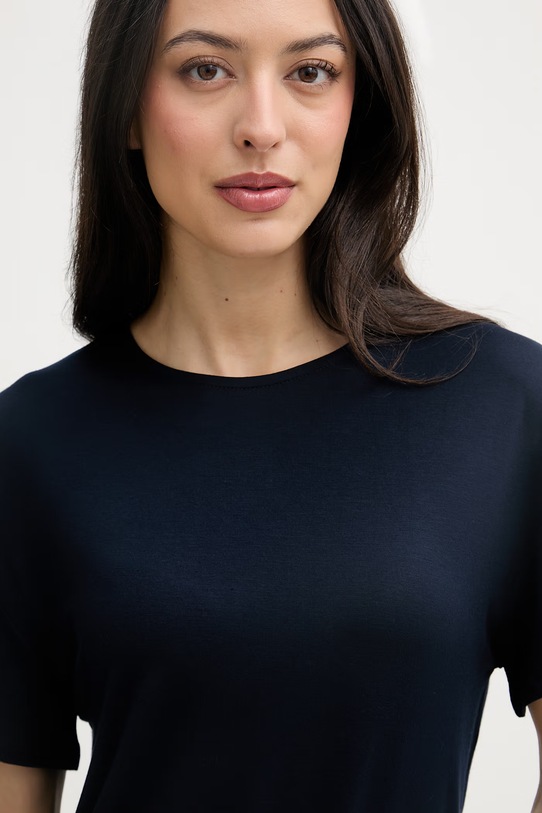 United Colors of Benetton tričko dámske s viskózou tmavomodrá 3Z12D10C0