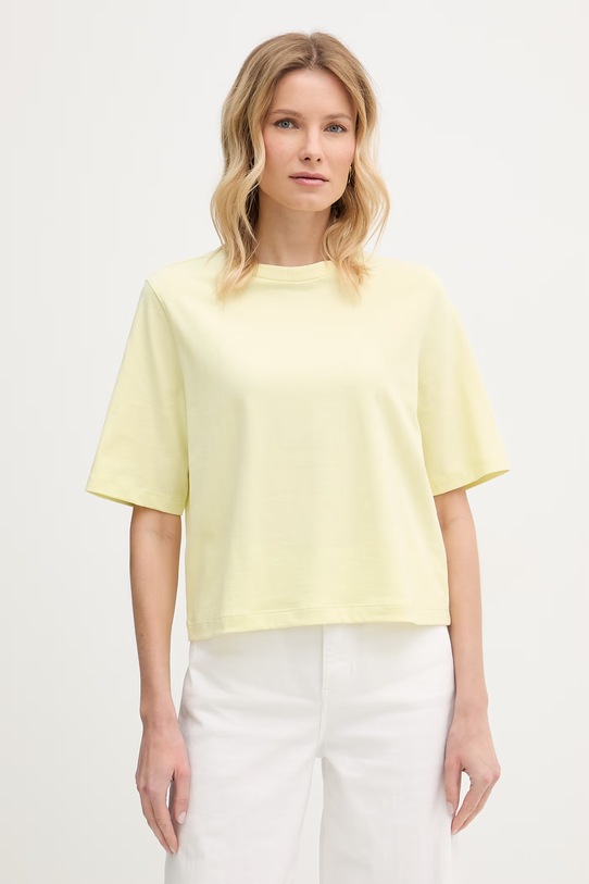 United Colors of Benetton tricou pentru femei, din bumbac galben 3BL0E17G5.
