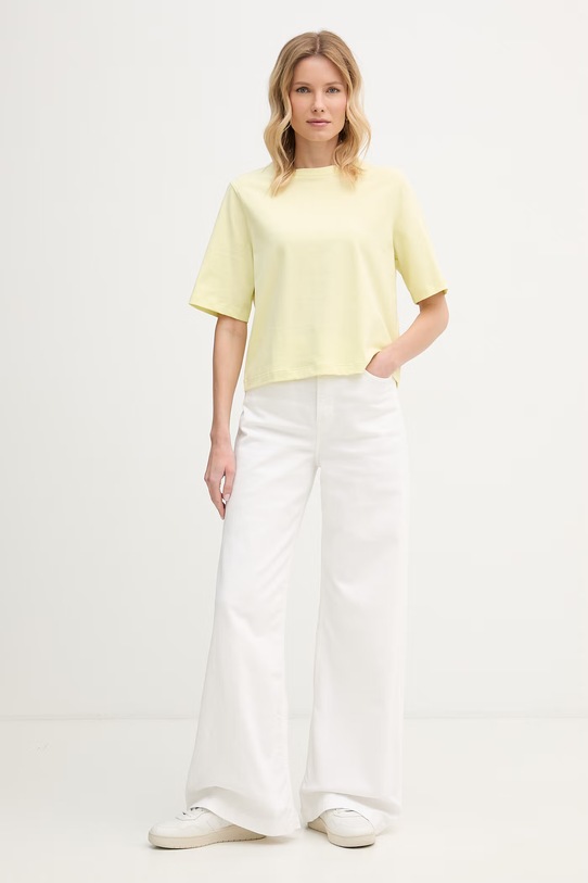 United Colors of Benetton t-shirt γυναικείο βαμβακερό 3BL0E17G5. κίτρινο SS26