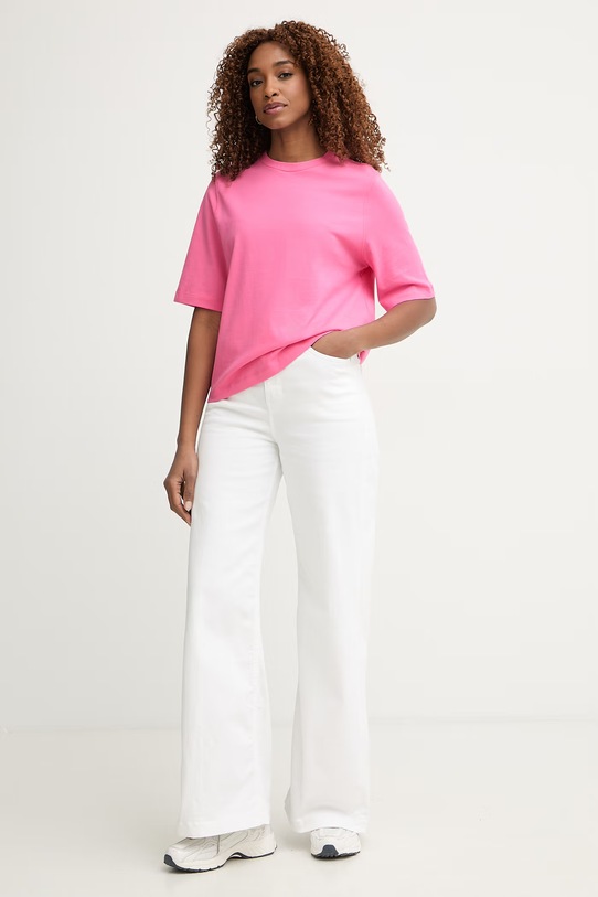United Colors of Benetton T-shirt damski bawełniany 3BL0E17G5. różowy SS26