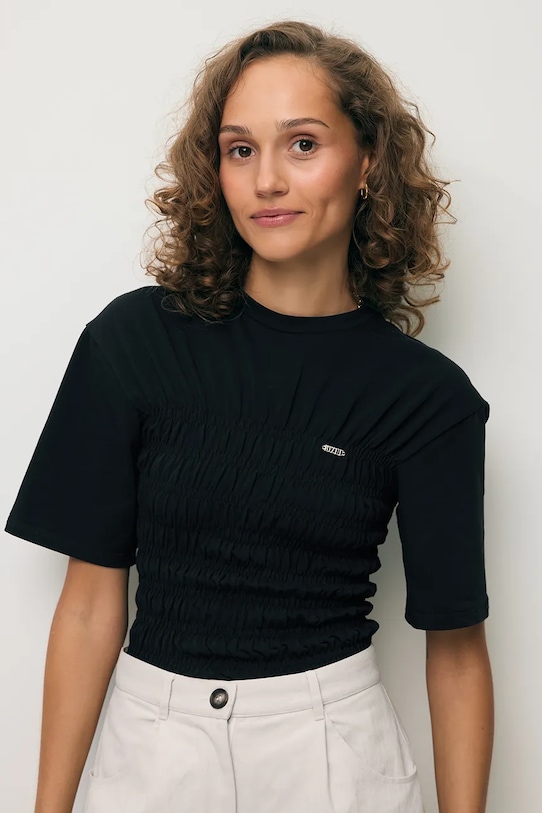 BIZUU футболка жіноча бавовняна з еластаном SORIA чорний SORIA.CZARNY