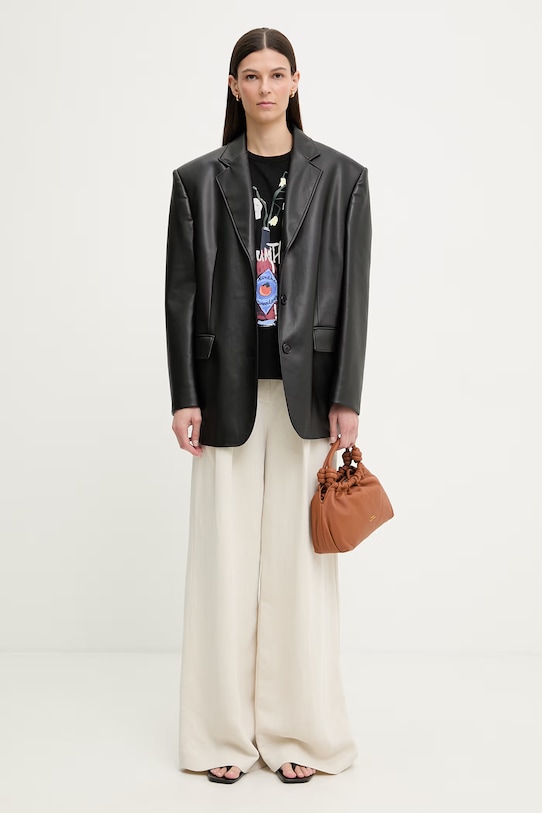 MUNTHE t-shirt damski bawełniany BILCIS 261113126160 czarny SS26