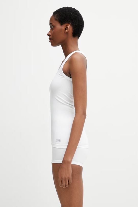 MM6 Maison Margiela top bieliźniany damski z bawełny MKD520010 biały SS26