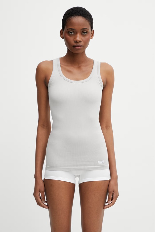 MM6 Maison Margiela top bieliźniany damski z bawełny szary MKD520010