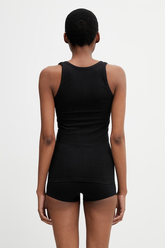 Odzież MM6 Maison Margiela top bieliźniany damski z bawełną MKD520010 czarny