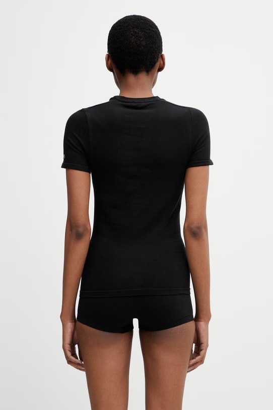 Odzież MM6 Maison Margiela T-shirt bieliźniany damski z bawełną MKMU40010 czarny