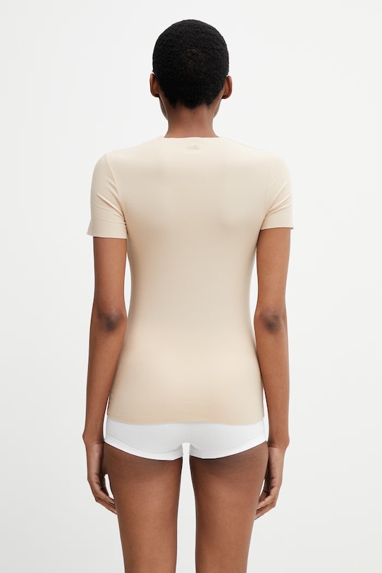 Odzież MM6 Maison Margiela T-shirt bieliźniany damski z bawełną MKM300040 beżowy