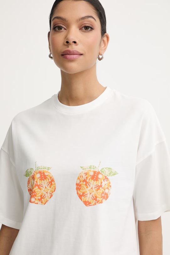 Never Fully Dressed T-shirt damski bawełniany biały NFDTO2216