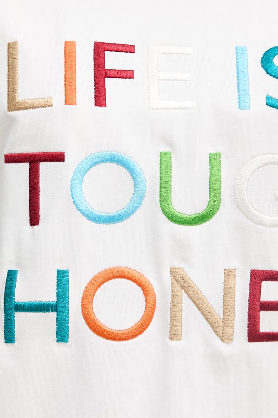 Never Fully Dressed tricou oversized pentru femei, din bumbac cu elastan NFDTO2030 alb