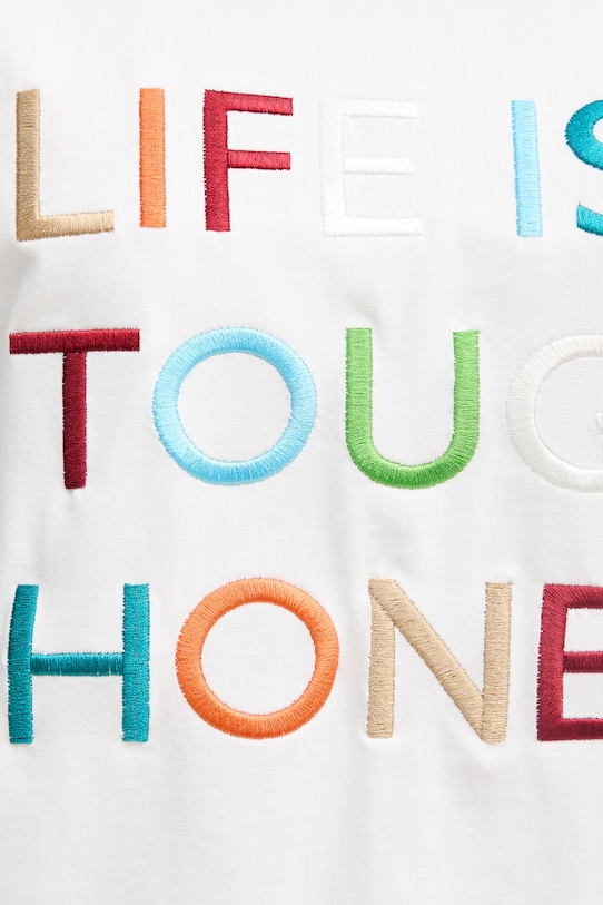 Never Fully Dressed tricou oversized pentru femei, din bumbac cu elastan NFDTO2030 alb