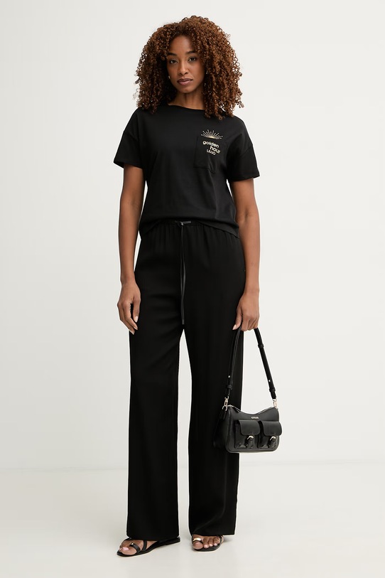 Liu Jo T-shirt damski bawełniany VA6161.JS923 czarny SS26