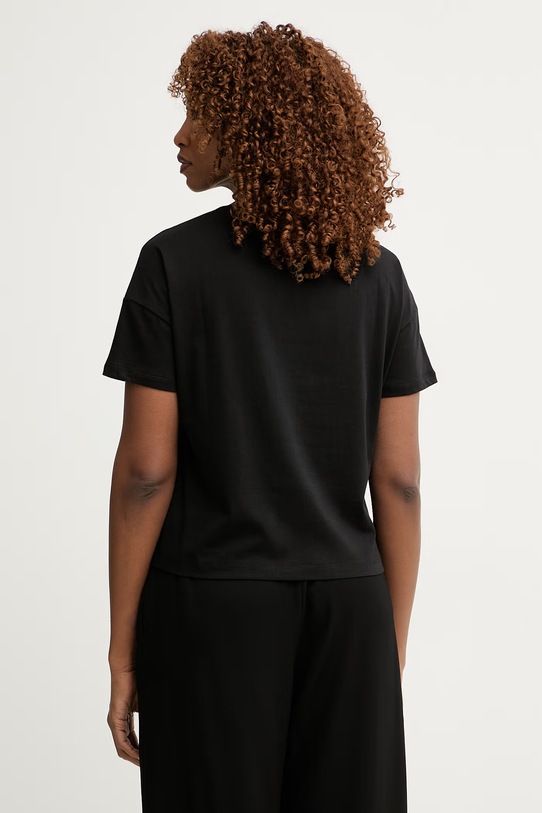 Odzież Liu Jo T-shirt damski bawełniany VA6161.JS923 czarny