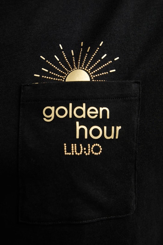 Liu Jo T-shirt damski bawełniany VA6161.JS923 czarny