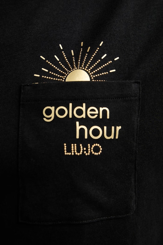 Liu Jo T-shirt damski bawełniany VA6161.JS923 czarny