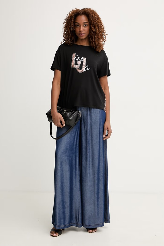 Liu Jo T-shirt damski VA6164.JS360 czarny SS26