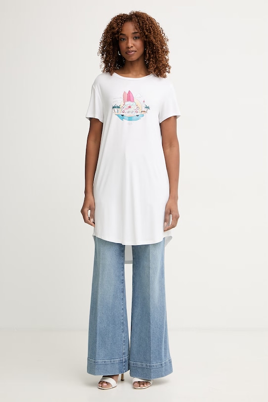 Liu Jo T-shirt damski z wiskozy VA6168.JS360 biały SS26