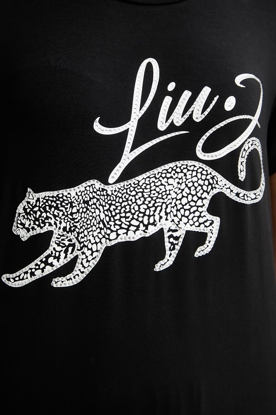 Liu Jo T-shirt damski z wiskozy VA6168.JS360 czarny