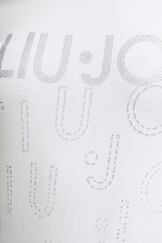 Liu Jo T-shirt damski bawełniany z elastanem VA6171.JS003 beżowy