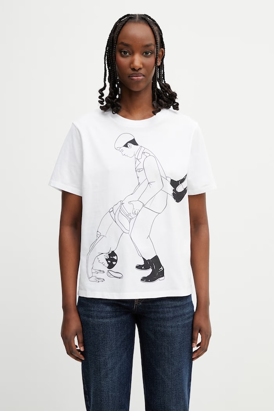 Jean Paul GAULTIER Kamasutra t-shirt γυναικείο βαμβακερό λευκό 26.02.U.TO491.J032.0100