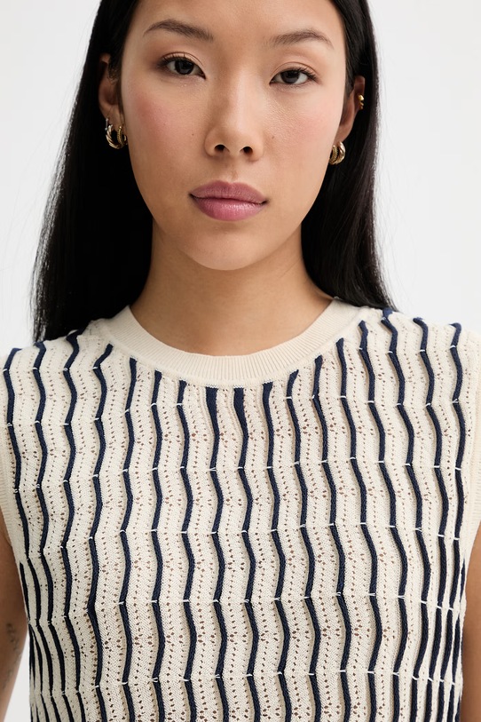 Rag & Bone γιλέκο γυναικείο με βαμβάκι Leslie μπεζ RG4326S6MCP