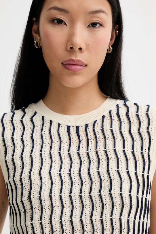 Rag & Bone γιλέκο γυναικείο με βαμβάκι Leslie μπεζ RG4326S6MCP