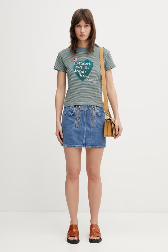 Andersson Bell Heart Message t-shirt con cotone da donna atb1465w marrone