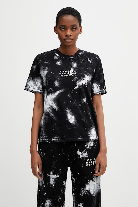 MM6 Maison Margiela T-shirt damski bawełniany czarny S62GD0217.M20048