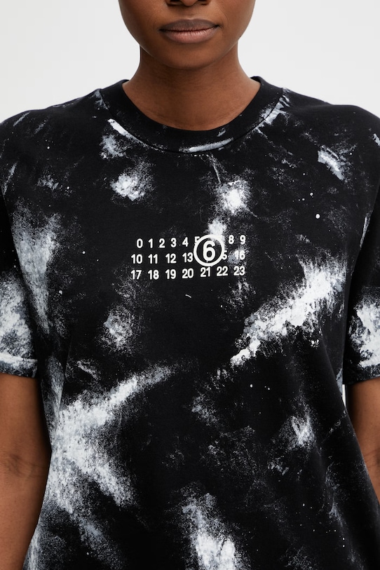 MM6 Maison Margiela T-shirt damski bawełniany czarny S62GD0217.M20048