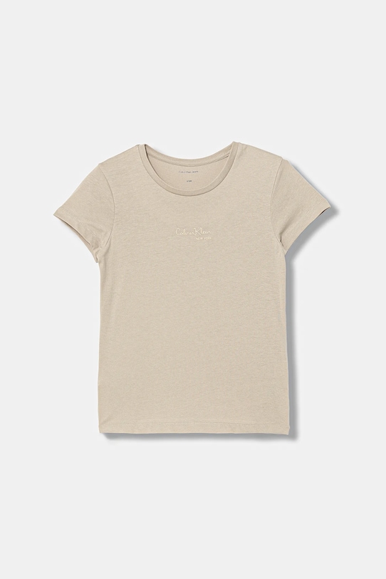 Calvin Klein Jeans t-shirt bawełniany dziecięcy bawełna beżowy IG0IG03061.128.176.PPY2