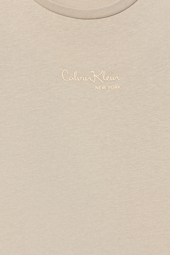 Dziewczynka Calvin Klein Jeans t-shirt bawełniany dziecięcy IG0IG03061.128.176.PPY2 beżowy