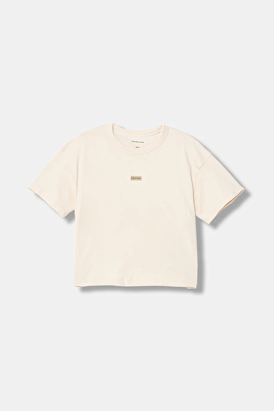 Calvin Klein Jeans t-shirt dziecięcy z elastanem beżowy IG0IG03063.128.176.PPY2