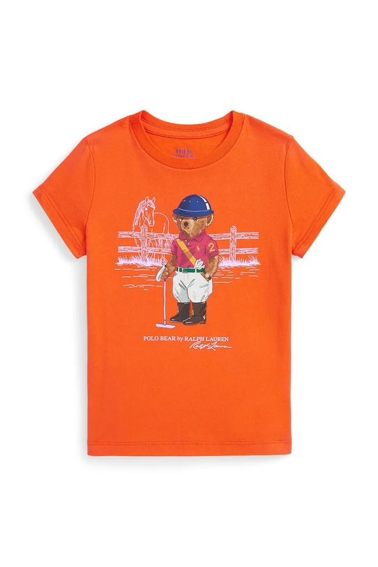Παιδικό βαμβακερό μπλουζάκι Polo Ralph Lauren στάμπα πορτοκαλί 312A96120002