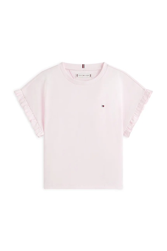 Tommy Hilfiger T-shirt dziecięcy z bawełną KG0KG08970.128.176.PPY2 różowy SS26