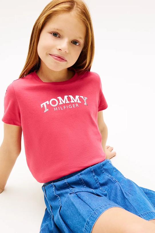 Tommy Hilfiger t-shirt dziecięcy KG0KG08974.98.122.PPY2 różowy