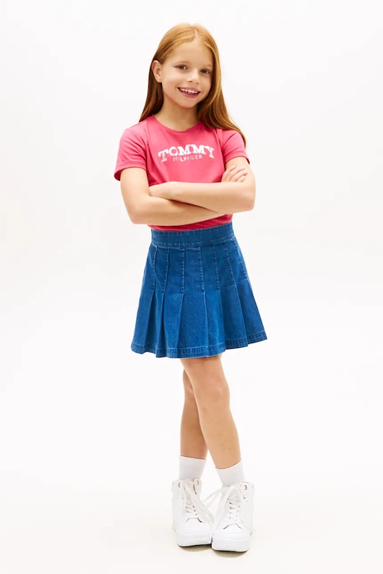 Dziewczynka Tommy Hilfiger t-shirt dziecięcy KG0KG08974.128.176.PPY2 różowy