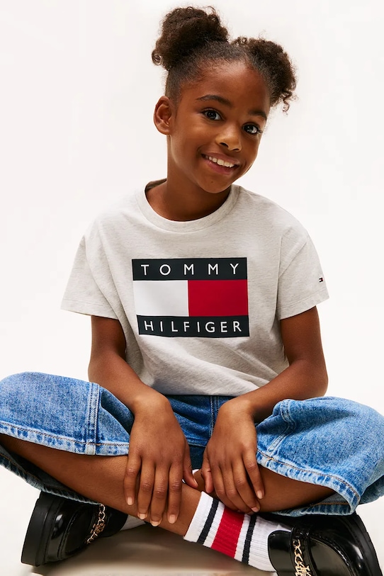 Tommy Hilfiger t-shirt dziecięcy KG0KG09289.128.176.PPY2 szary