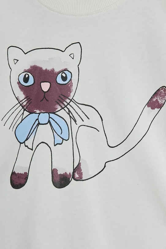 Mini Rodini t-shirt bawełniany dziecięcy Siamese biały 26120118