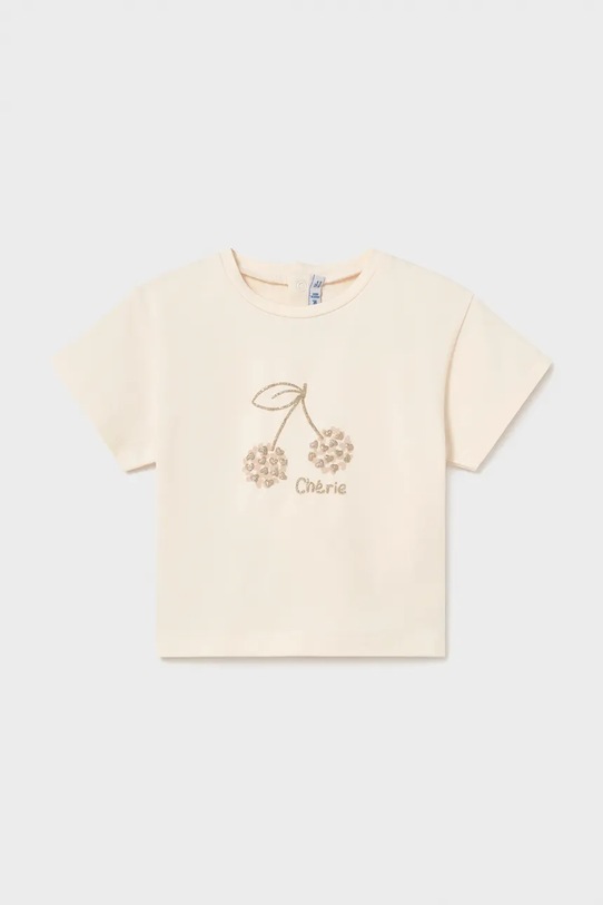 Mayoral t-shirt dziecięcy z elastanem beżowy 105.4G.Baby.PPY2
