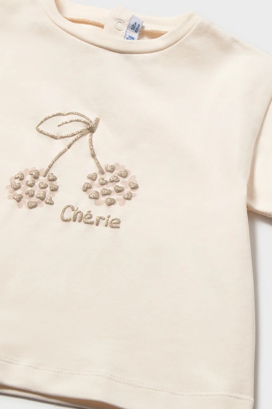 Dziewczynka Mayoral t-shirt dziecięcy 105.4G.Baby.PPY2 beżowy