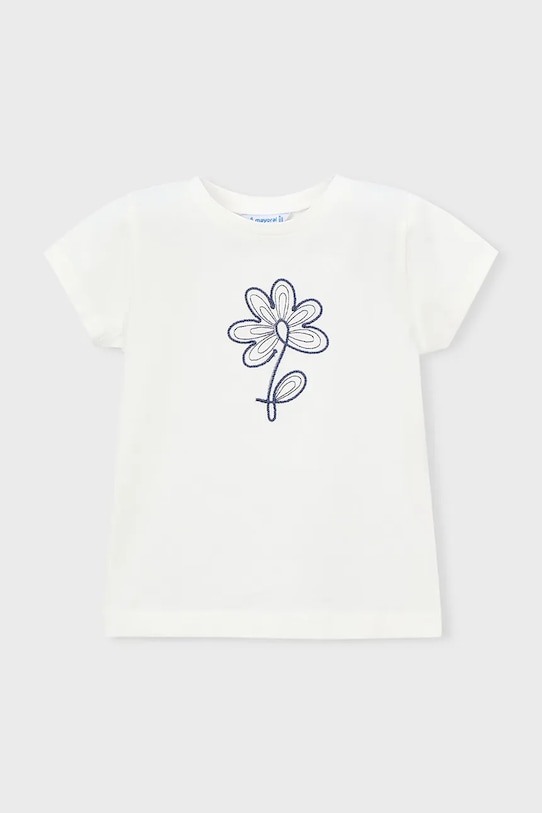 Παιδικό μπλουζάκι Mayoral απλικέ λευκό 174.6C.Mini.PPY2