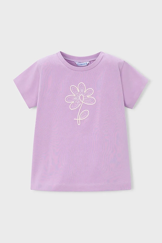 Mayoral t-shirt dziecięcy aplikacja fioletowy 174.6C.Mini.PPY2