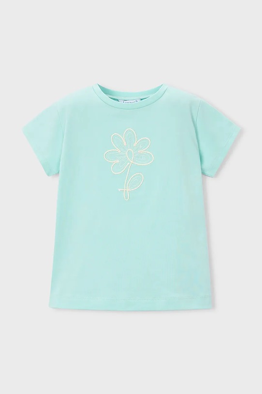 Mayoral t-shirt dziecięcy aplikacja turkusowy 174.6C.Mini.PPY2