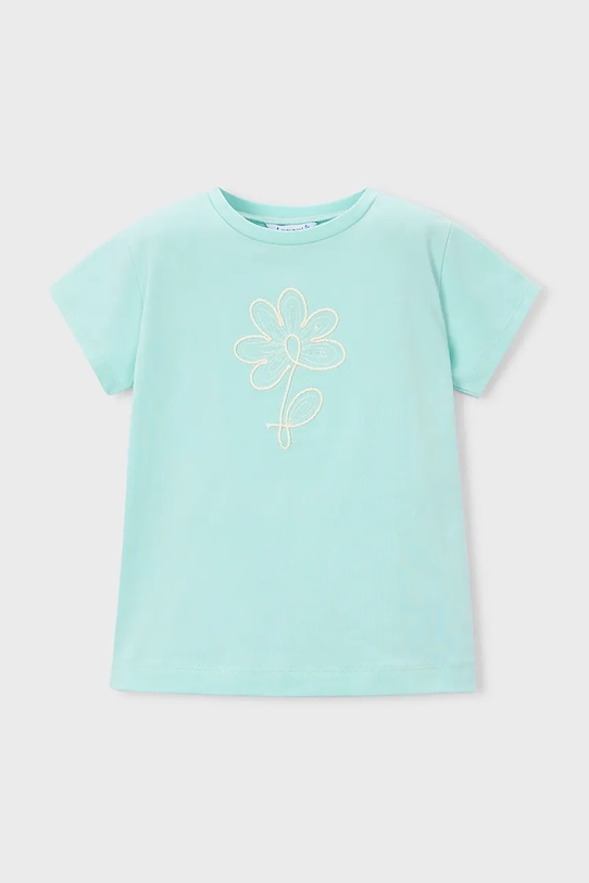 Mayoral t-shirt dziecięcy aplikacja turkusowy 174.6C.Mini.PPY2